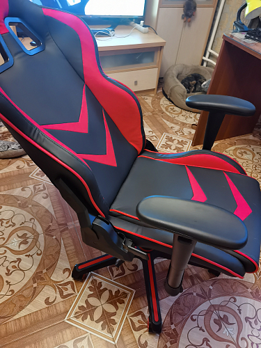 Компьютерное кресло Racer черное / голубое фото покупателя 173